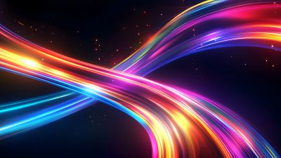 Infinity, Neon trails, Dynamic, Energy, Galaxy, Futuristic, 5K, 8K, Cosmic, Colorful background