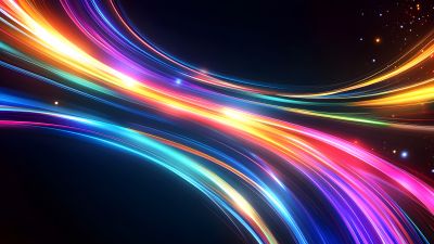 Cosmic, Neon trails, Dynamic, Energy, Galaxy, Futuristic, 5K, 8K, Colorful background