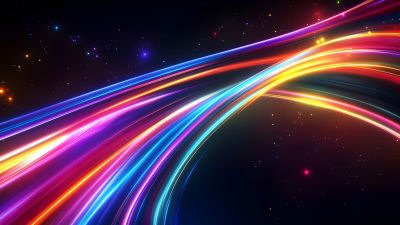 Colorful, Neon trails, Dynamic, Energy, Galaxy, Futuristic, 5K, 8K, Cosmic