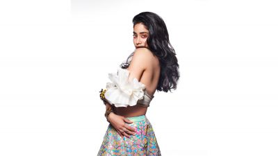 Janhvi Kapoor, White background, Indian actress, Bollywood actress, 5K, 8K