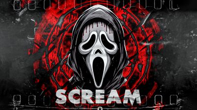 Scream, Ghostface, Dark background, 5K