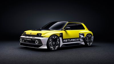 Renault 5 Turbo 3E, 2025, Electric cars, Concept cars, Dark background, 5K, 8K