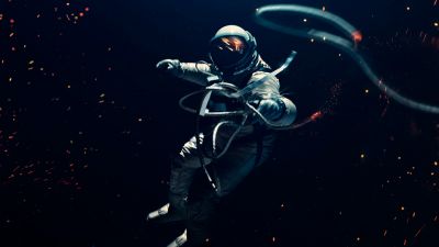 Astronaut, Lost in Space, Space suit, Dark background, Space Adventure