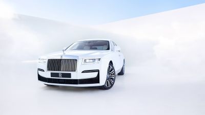 Rolls-Royce Ghost, White, 2020, White background, 5K, 8K