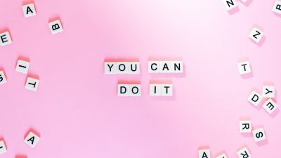 You Can Do It, Pink background, Girly backgrounds, Motivational, Popular quotes, Letters, Aesthetic, 5K, Pastel pink, Pastel background