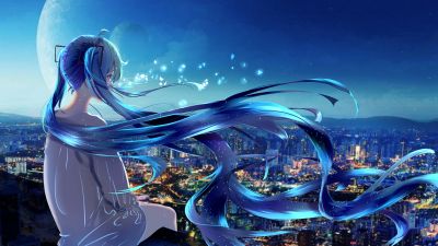 Anime girl, Alone, Dream girl, Surreal, 5K