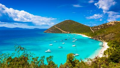 Jost Van Dyke, British Virgin Islands, Beach, Boats, Clouds, Turquoise water, Landscape, Tropical, Seascape, Beautiful, Scenic, Blue Sky