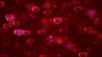 Red hearts, Bokeh, Red background, Blurred, Digital Art, Heart shape, Valentine's Day, February, Dark red