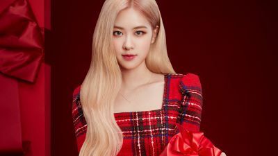 Jisoo, K-Pop singer, Blackpink, Red background, 5K