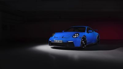 Porsche 911 GT3, Luxury sports car, 2021, Dark background