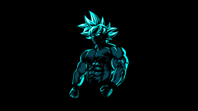 Goku, Beast Mode, AMOLED, Black background, Minimalist