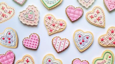 Cookies, Heart shape, Valentine's Day, Romantic, Pink, February