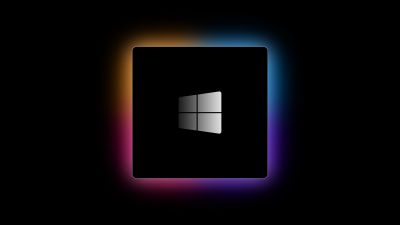 Windows logo, M1 Chip, Black background, Gradient background, Windows 10, 5K, AMOLED