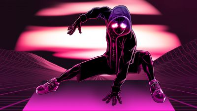 Miles Morales, Spider-Man, Neon, Pink, Spiderman