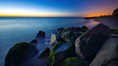 Palm Beach, Tropical beach, Sunrise, Dawn, Early Morning, Rocks, Seascape, Ocean, Florida