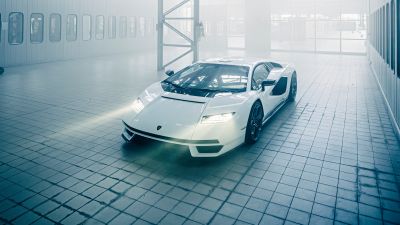 Lamborghini Countach LPI 800-4, White, Hybrid cars, Electric Sports cars, 2022, 5K