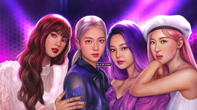 Blackpink, Artwork, Girl group, Lisa, Jisoo, Jennie, Rose, Girly backgrounds, K-Pop singer, Korean singers