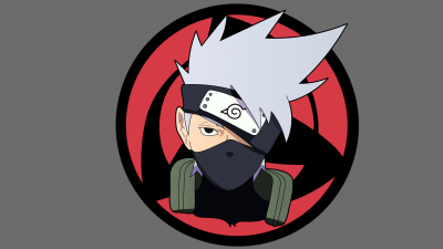 Kakashi Hatake, 8K, Naruto, Minimal art, Grey background, 5K