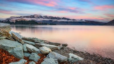 Mountains, Queenstown, Lake Wakatipu, Landscape, New Zealand, 5K