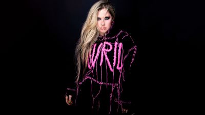 Avril Lavigne, Canadian singer, Euphoria Magazine, Dark background, AMOLED, 2022