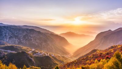 Zhangjiajie Grand Canyon, Viewpoint, Sunrise, Morning, Landscape, Scenic, Foggy, 5K, 8K