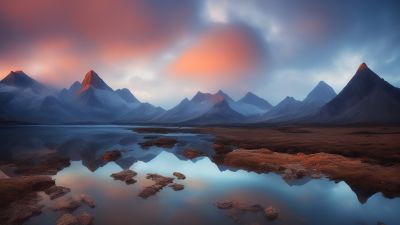 Mountains, Scenery, Landscape, Lake, Evening, Reflections, Scenic