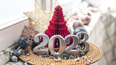 2023 New year, 5K, Happy New Year, Christmas decoration, Christmas background, Merry Christmas, Candles, Navidad, Noel