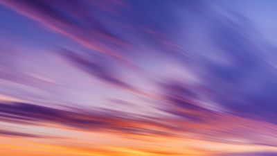 Sunset, Evening sky, Motion blur, Scenic, 5K