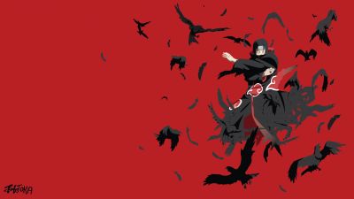 Itachi Uchiha, Naruto, Red background