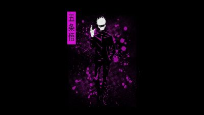 Satoru Gojo, AMOLED, Jujutsu Kaisen, Black background