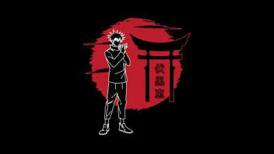 Megumi Fushiguro, AMOLED, Jujutsu Kaisen, Black background