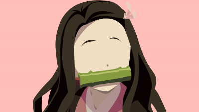 Nezuko Kamado, Faceless, Demon Slayer: Kimetsu no Yaiba, 5K, Peach background, Simple