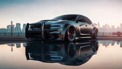 Dodge Charger Hellcat, Muscle car, Performance Sedan, 5K, 8K