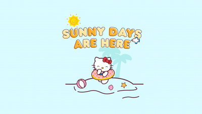 Sunny day, Hello Kitty background, Sanrio, Summer