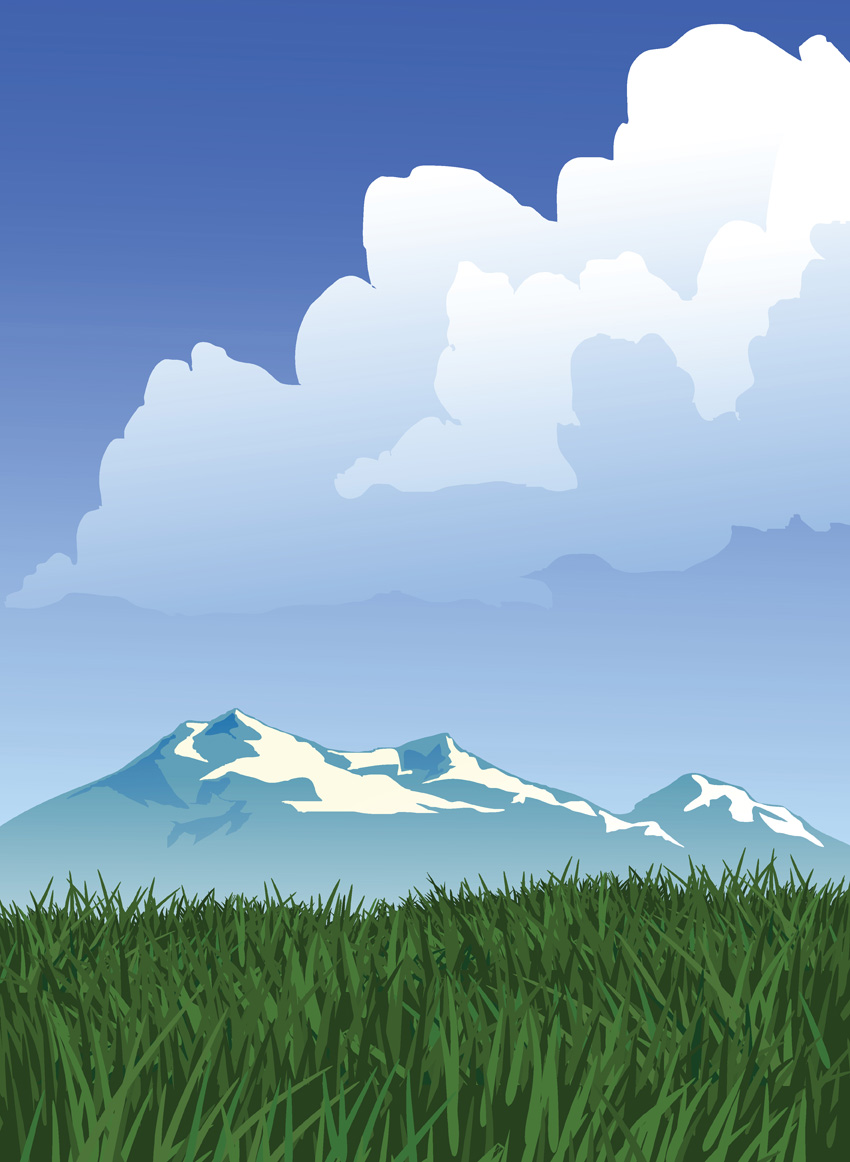 free vector Mountain scenery vector