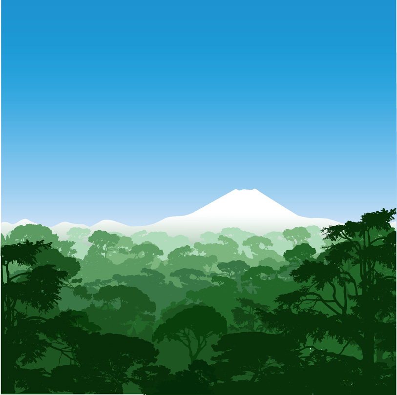 free vector Mountain scenery vector