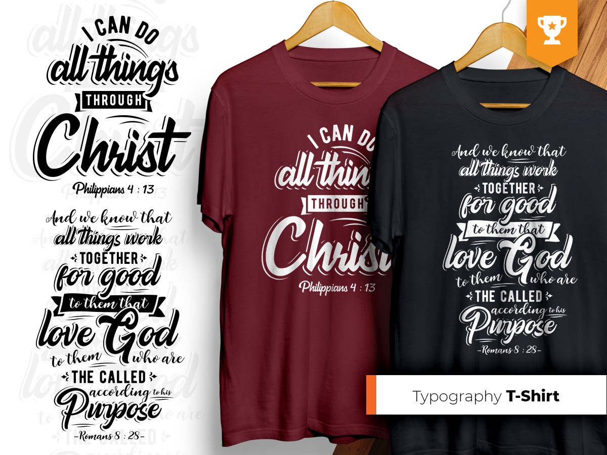 Christ Calligraphy Quote T-shirt Design.