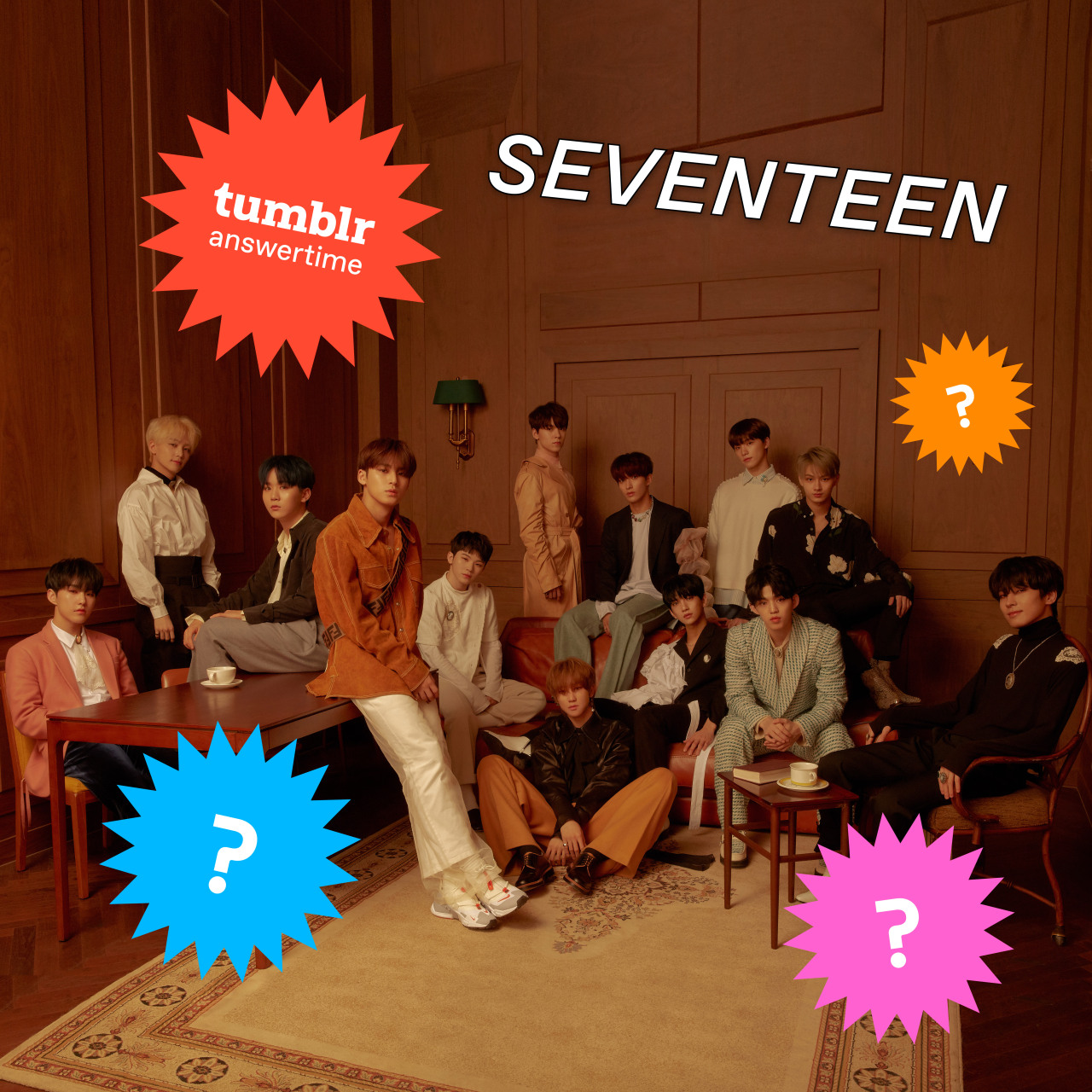 kpop:
“Carats! Got a question for SEVENTEEN? Submit it right here, and you may just get an answer during our video Answer Time.
 Check back on Friday, July 12th, to see if your question was chosen! Get ready to slip into the diamond life. 💎
”