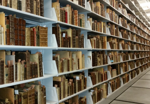 Happy Library Shelfie Day!
Pictured: Shelf upon shelf upon shelf of German, Latin, Spanish, and French goodies from the 16th century.
(Thank you to rare books dynamo James for the pics!)