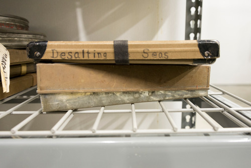 #LibraryShelfieDay!!We poked our heads into the cold storage section of the archives to snap a couple of photos of shelves that house canisters and boxes of motion picture films. Titles include Desalting the Seas and Freedom Train.