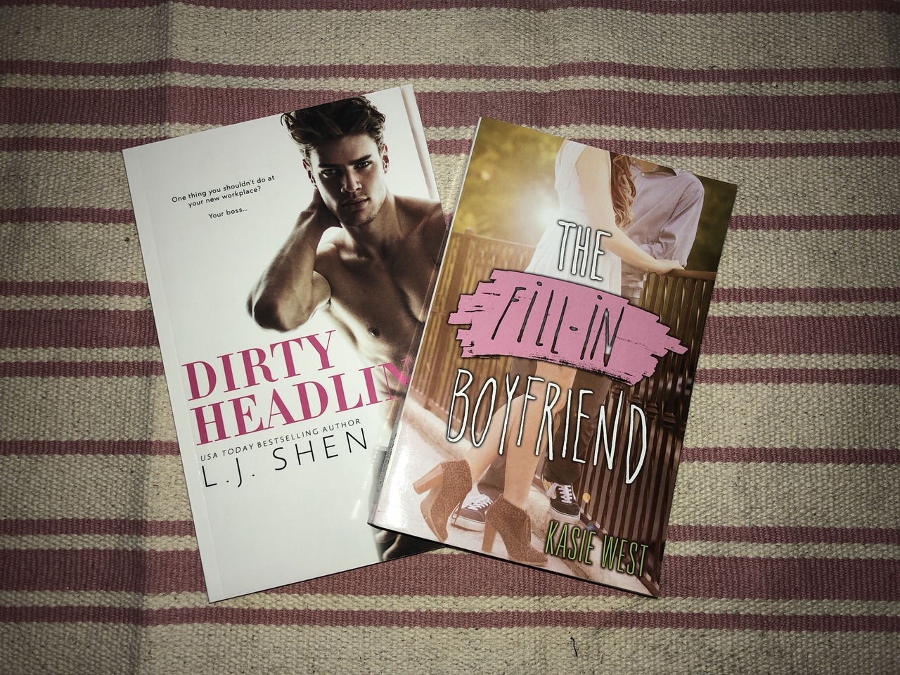 Book Mail!The Fill-In Boyfriend by Kasie West (my first one by her that I read 3 years ago)
Dirty Headlines by LJ Shen (so good!!)
Have some more books coming soon, so get ready for the pictures! (I may or may not have gone a little crazy on...