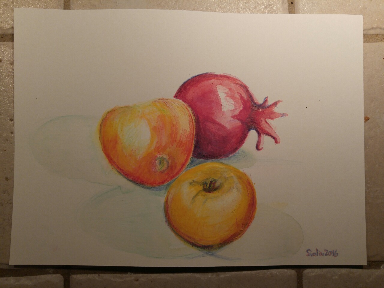 Trying something new: watercolor pencils.