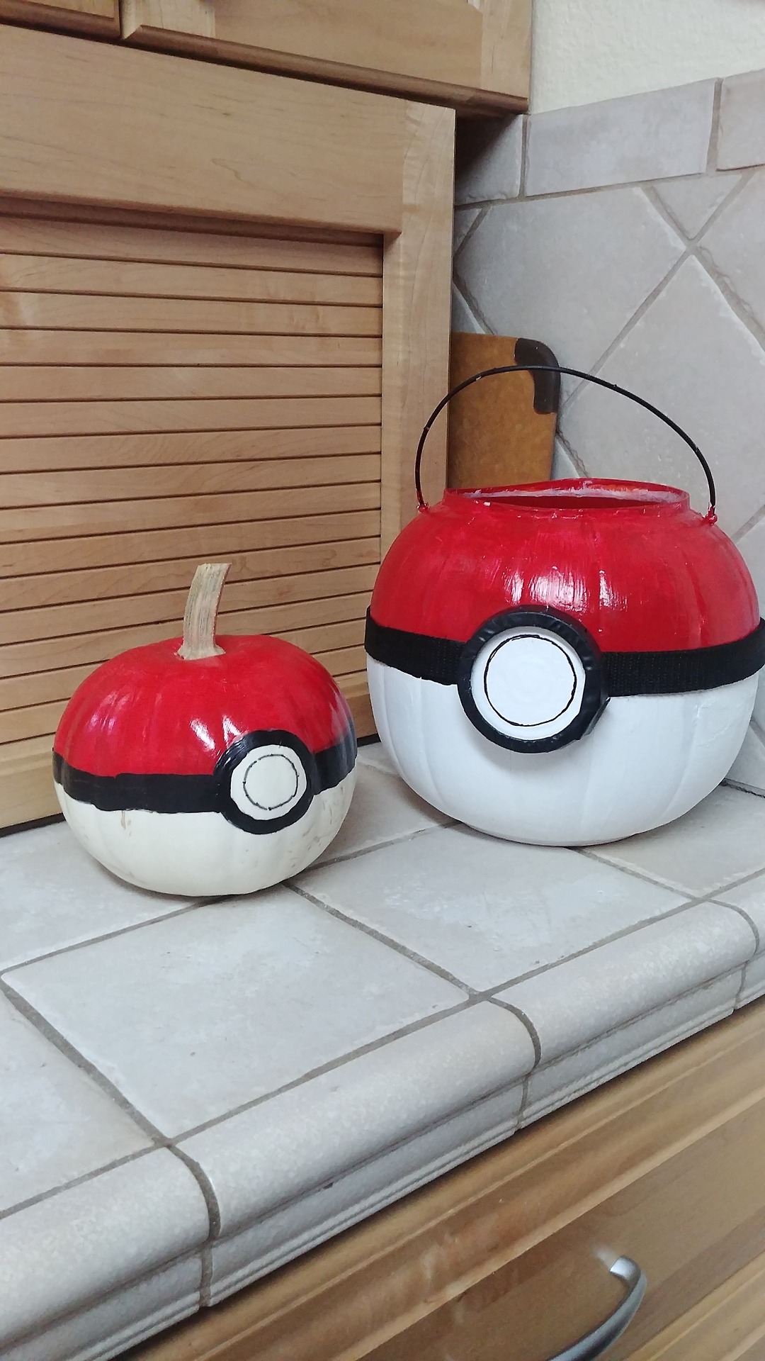 Pokeball candy bucket. And pumpkin!