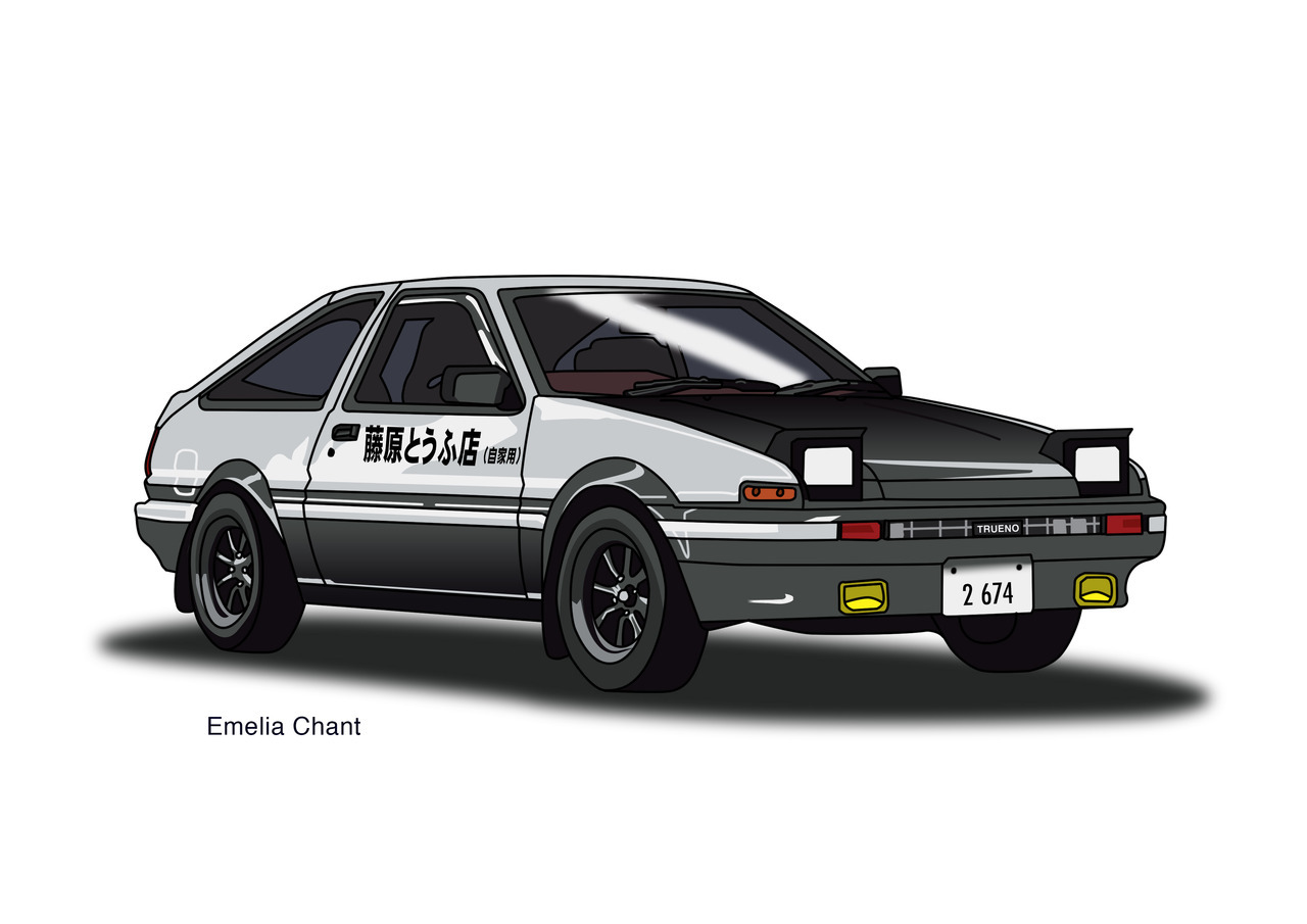 One of my illustrations of a Toyota AE86.