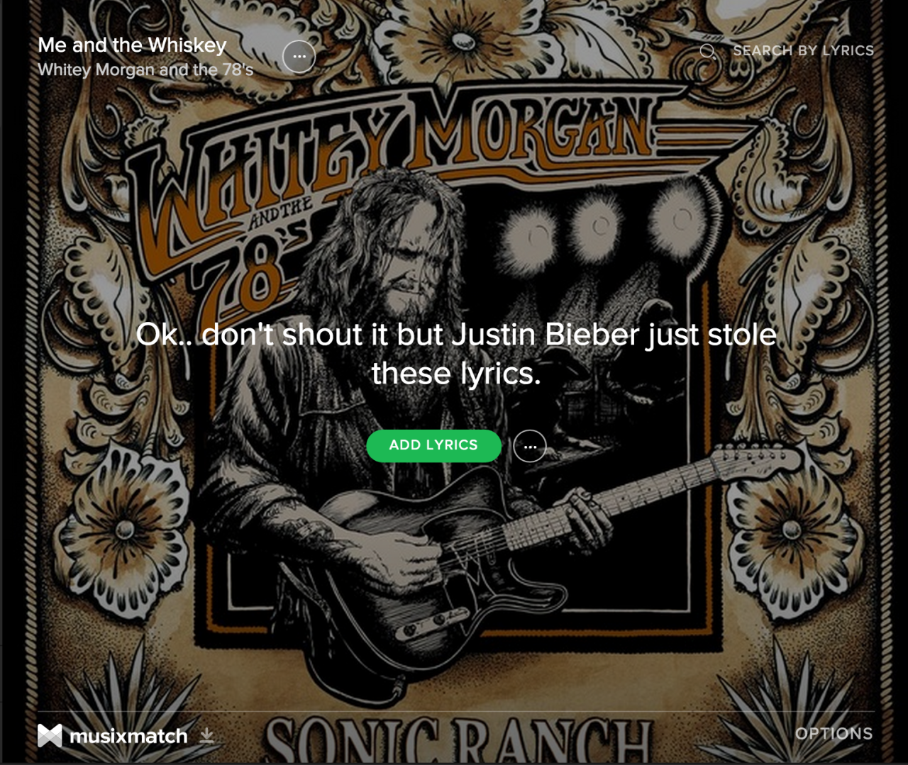 Ha spotify! I like your sense of humor.