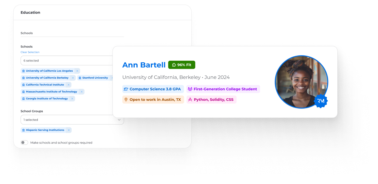 Illustration of RippleMatch automated sourcing feature