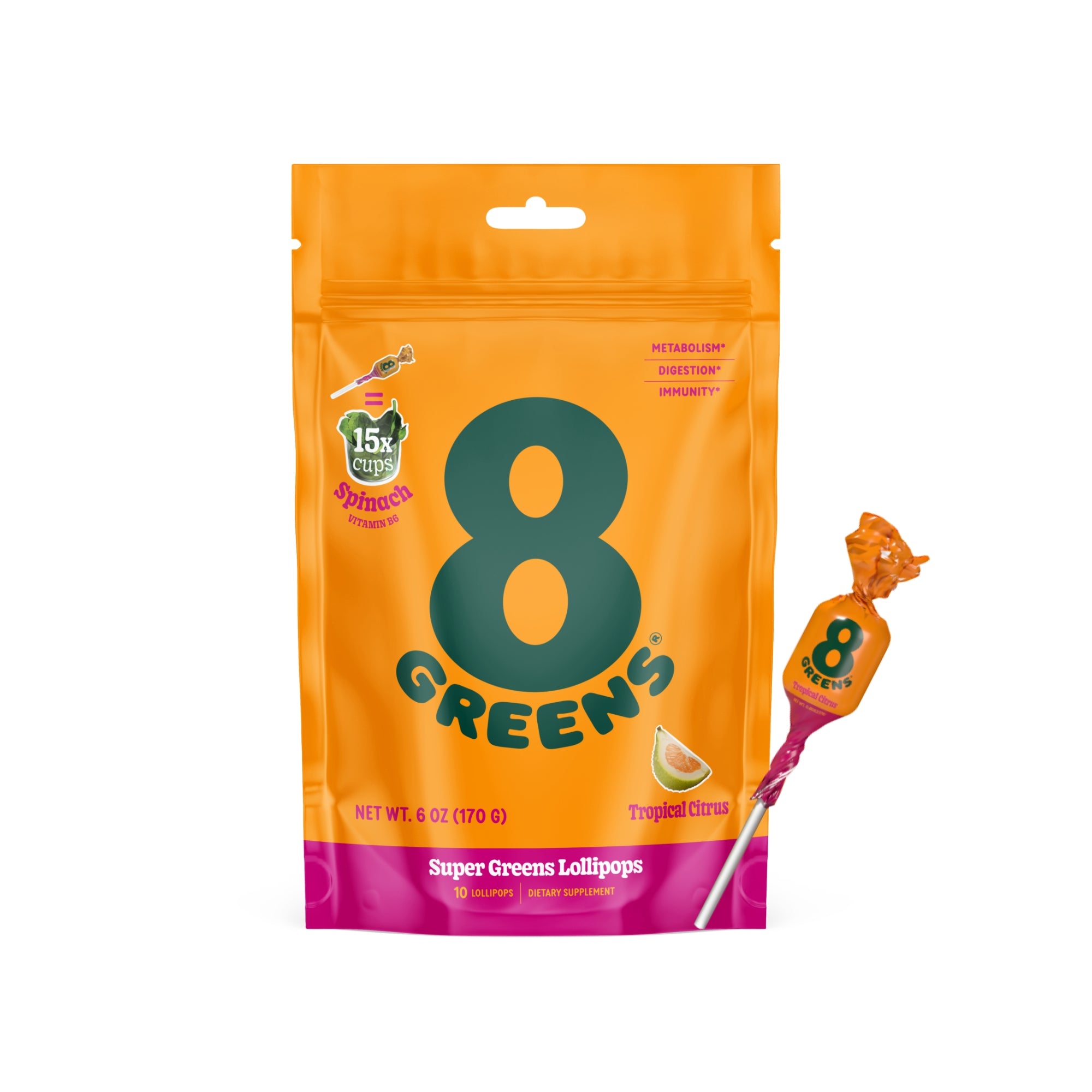 SUPER GREENS LOLLIPOPS-8GREENS