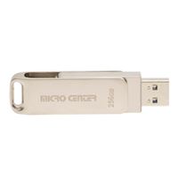 Micro Center 256GB Dual Type-A Type-C 2-in-1 Rotate SuperSpeed USB 3.2 (Gen 1) Flash Drive - Silver