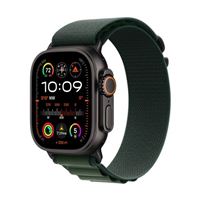 Apple Watch Ultra 2 GPS Cellular 49mm Black Titanium Case with Dark Green Alpine Loop - Medium