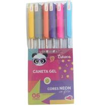 Caneta GEL com Glitter Luluca 6 Cores - Skypaper